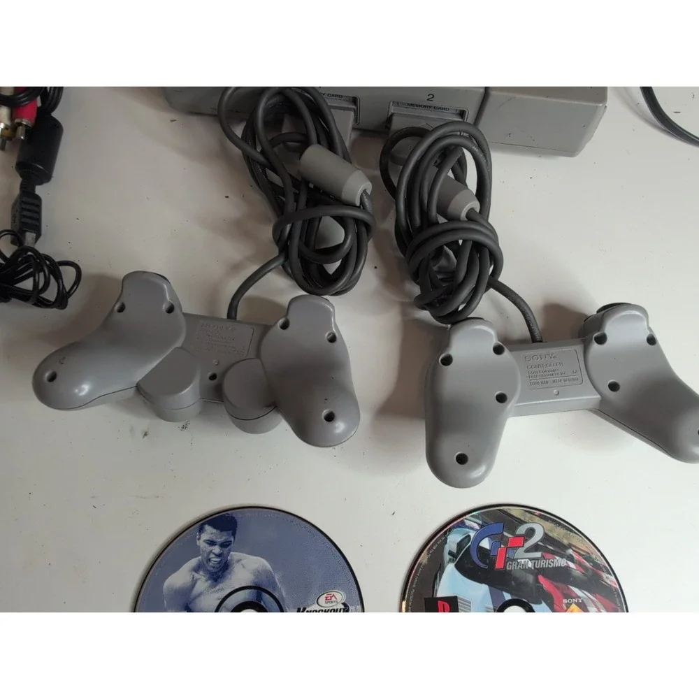 Sony PlayStation 1 PS1 Console Bundle SCPH-5501  w Controllers Cords Games More!